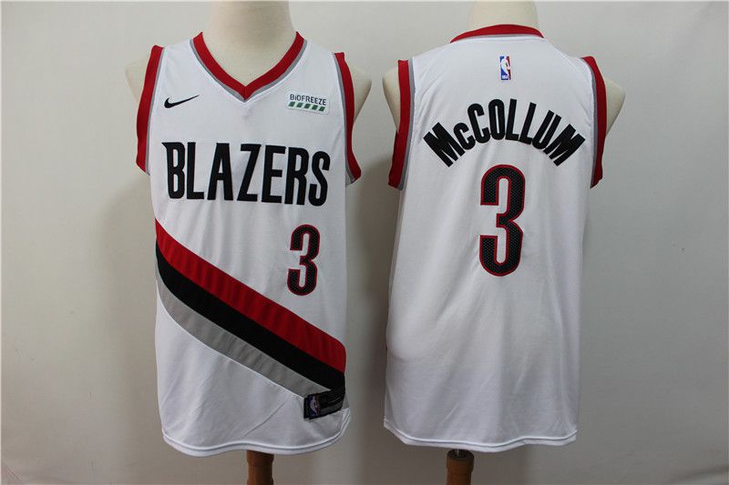 Men Portland Trail Blazers #3 Mccollum White Nike NBA Jerseys